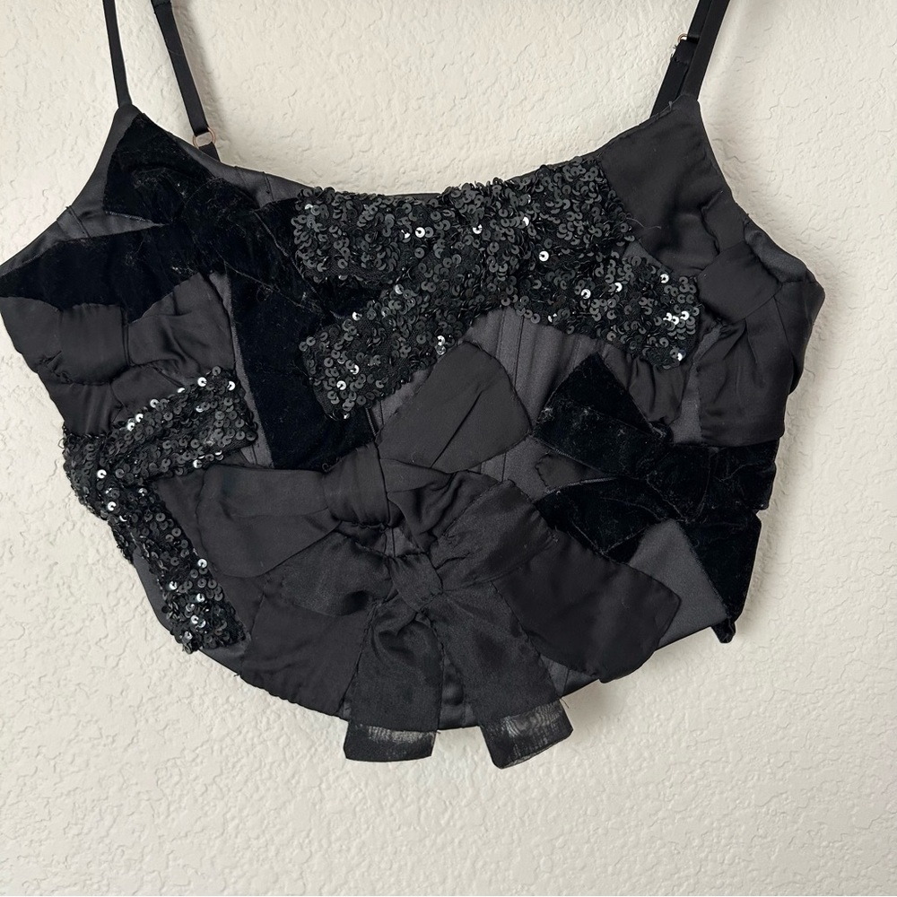 NWT LoveShackFancy Woodley Corset Camisole in Black - Picture 3 of 6